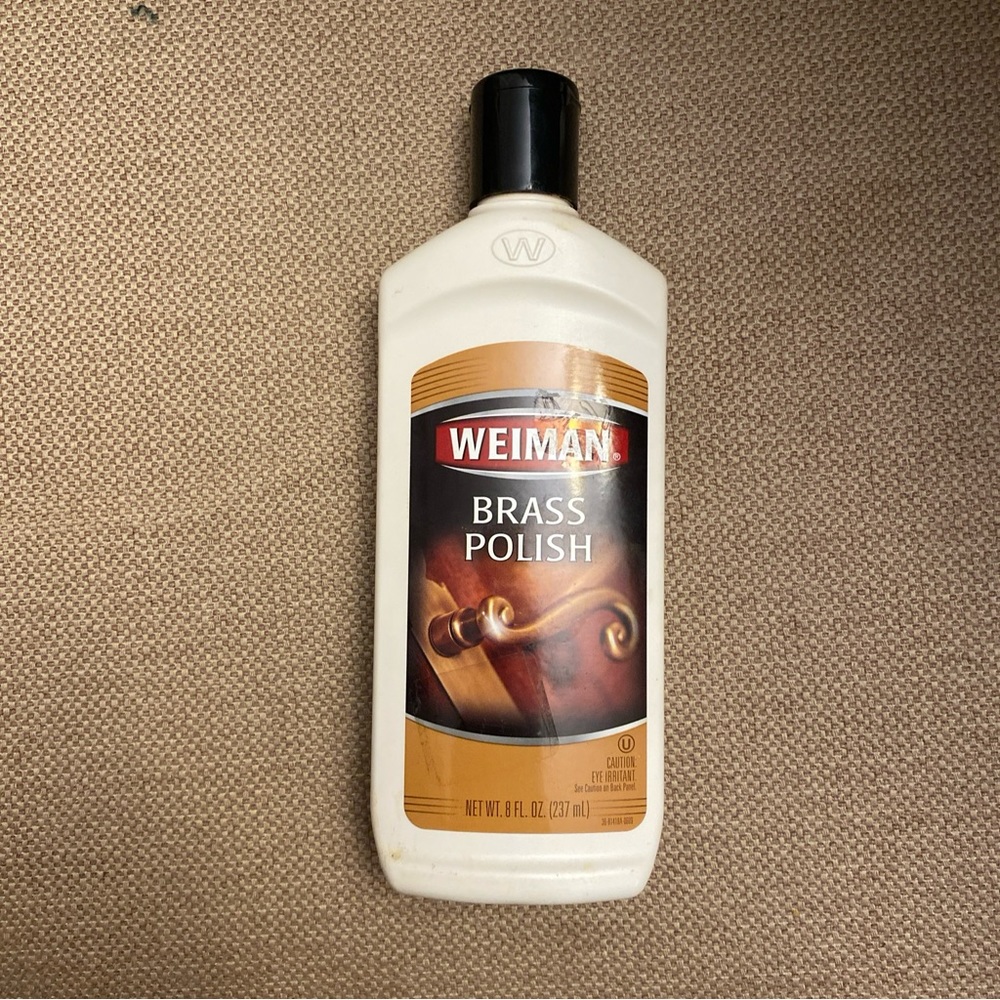 Weiman Brass Polish and Cleaner Pewter Copper Chrome Gold Metal Half Bottle Open